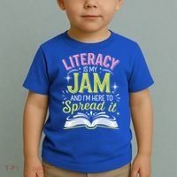 Literacy Is My Jam And Im Here To Spread It Toddler T-Shirt thumb 2