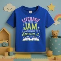 Literacy Is My Jam And Im Here To Spread It Toddler T-Shirt thumb 3