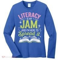 Literacy Is My Jam And Im Here To Spread It Women's Long Sleeve Shirt thumb 0