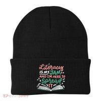 Literacy Is My Jam And Im Here To Spread It Beanie thumb 0