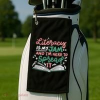 Literacy Is My Jam And Im Here To Spread It Golf Towel thumb 2