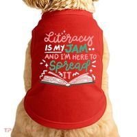 Literacy Is My Jam And Im Here To Spread It Doggie Tank thumb 0