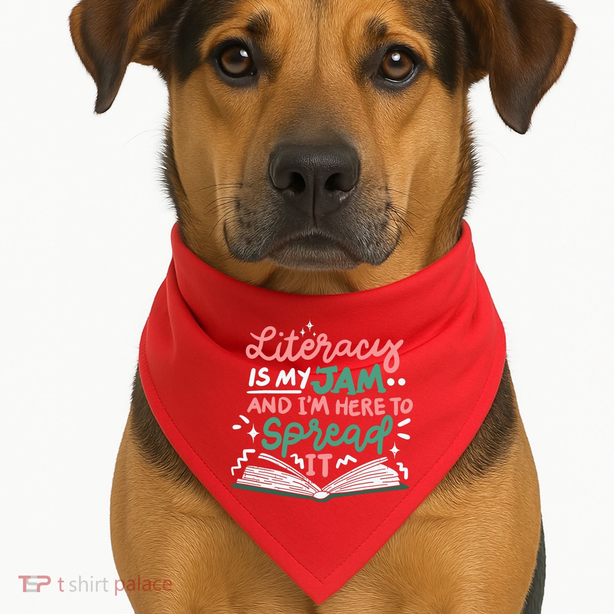 Literacy Is My Jam And Im Here To Spread It USA-Made Doggie Bandana