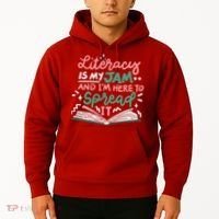 Literacy Is My Jam And Im Here To Spread It Hoodie thumb 2