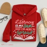 Literacy Is My Jam And Im Here To Spread It Hoodie thumb 4
