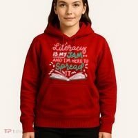 Literacy Is My Jam And Im Here To Spread It Hoodie thumb 5