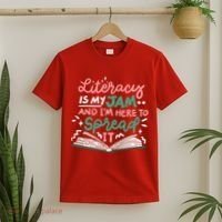 Literacy Is My Jam And Im Here To Spread It T-Shirt thumb 2