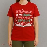 Literacy Is My Jam And Im Here To Spread It T-Shirt thumb 4