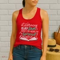 Literacy Is My Jam And Im Here To Spread It Women's Tank Top thumb 2