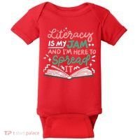 Literacy Is My Jam And Im Here To Spread It Baby Bodysuit thumb 0