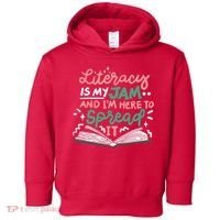 Literacy Is My Jam And Im Here To Spread It Toddler Hoodie thumb 0