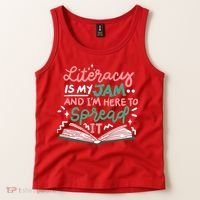 Literacy Is My Jam And Im Here To Spread It Tank Top thumb 2