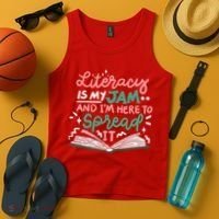 Literacy Is My Jam And Im Here To Spread It Tank Top thumb 4