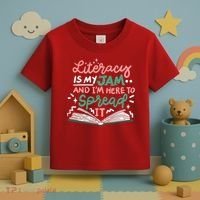 Literacy Is My Jam And Im Here To Spread It Toddler T-Shirt thumb 3
