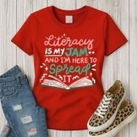 Literacy Is My Jam And Im Here To Spread It Women's T-Shirt thumb 3