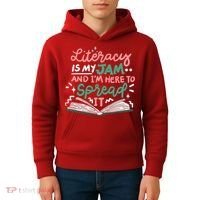 Literacy Is My Jam And Im Here To Spread It Kids Hoodie thumb 4