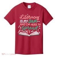 Literacy Is My Jam And Im Here To Spread It Kids T-Shirt thumb 0