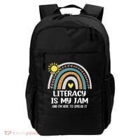 Literacy Is My Jam Literacy Teacher Reading Interventionist Backpack thumb 0
