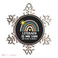 Literacy Is My Jam Literacy Teacher Reading Interventionist Ornament thumb 0