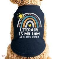 Literacy Is My Jam Literacy Teacher Reading Interventionist Doggie Tank thumb 0