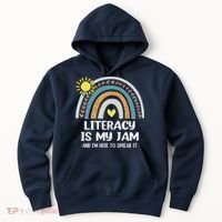 Literacy Is My Jam Literacy Teacher Reading Interventionist Hoodie thumb 0