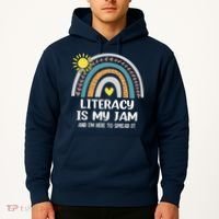 Literacy Is My Jam Literacy Teacher Reading Interventionist Hoodie thumb 2
