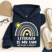 Literacy Is My Jam Literacy Teacher Reading Interventionist Hoodie thumb 4
