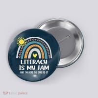 Literacy Is My Jam Literacy Teacher Reading Interventionist Button thumb 0