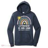 Literacy Is My Jam Literacy Teacher Reading Interventionist Women's Hoodie thumb 0