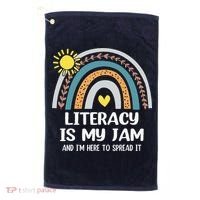 Literacy Is My Jam Literacy Teacher Reading Interventionist Golf Towel thumb 0