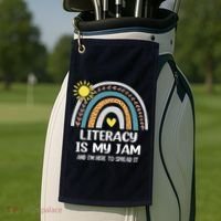 Literacy Is My Jam Literacy Teacher Reading Interventionist Golf Towel thumb 2