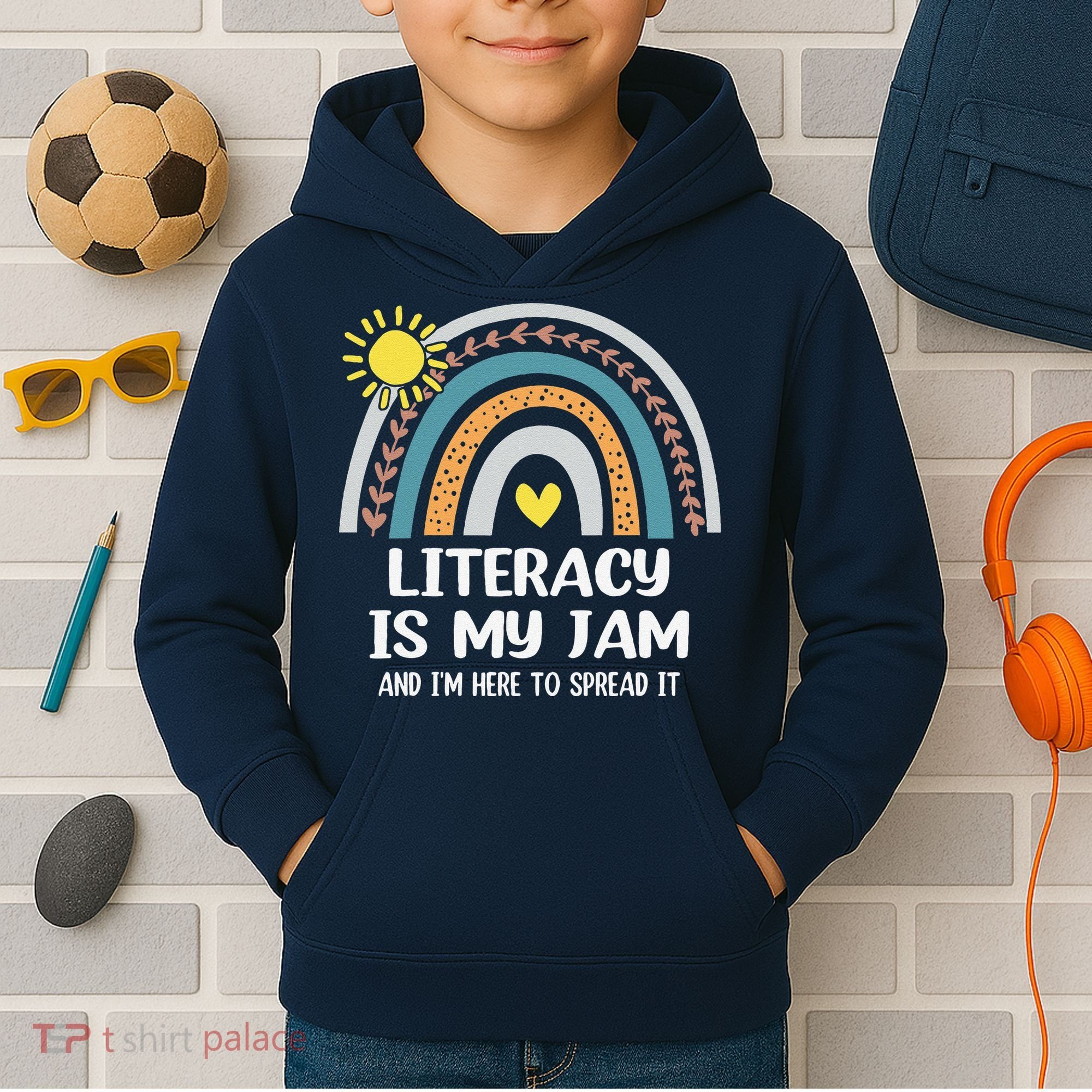 Literacy Is My Jam Literacy Teacher Reading Interventionist Kids Hoodie