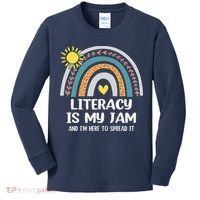 Literacy Is My Jam Literacy Teacher Reading Interventionist Kids Long Sleeve Shirt thumb 0