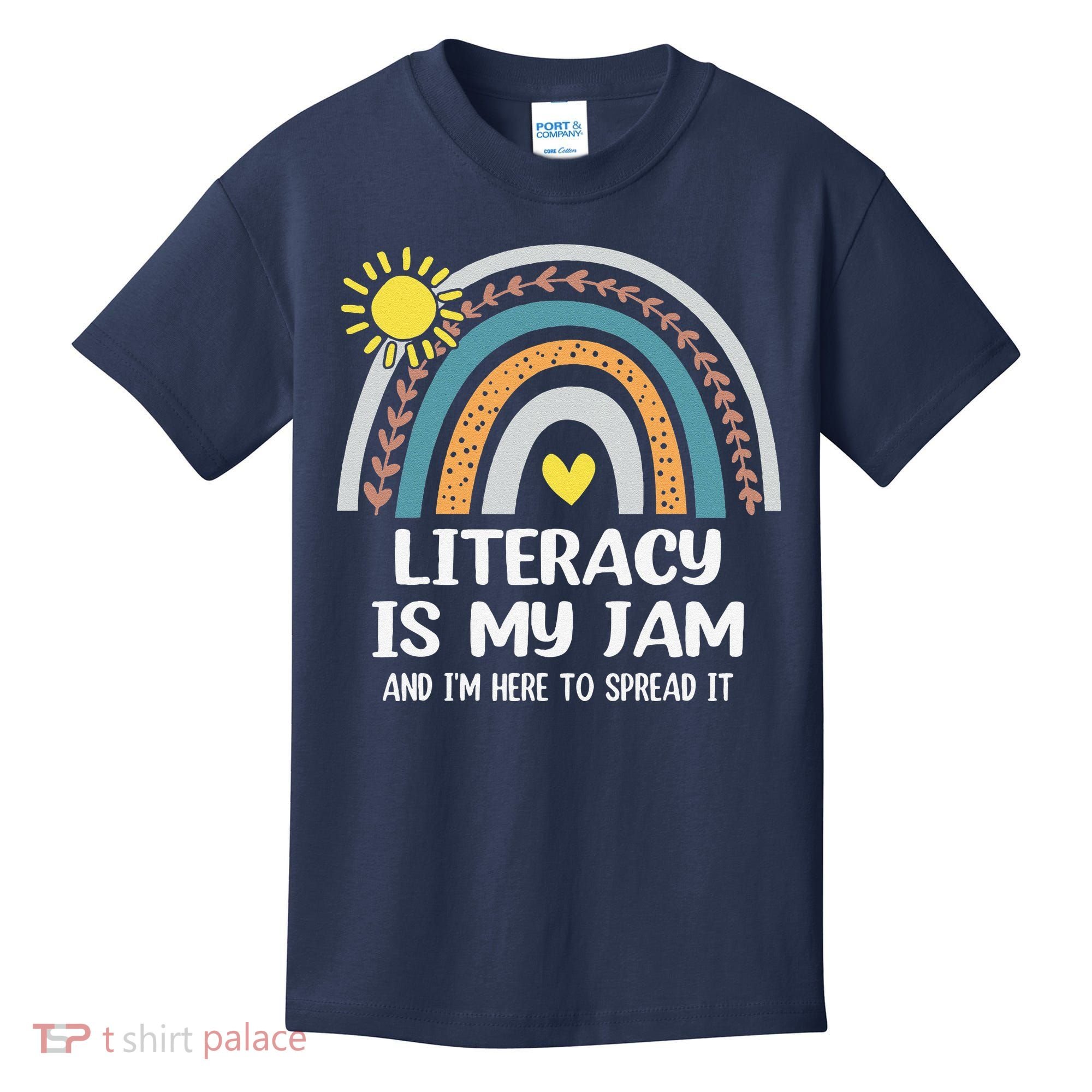 Literacy Is My Jam Literacy Teacher Reading Interventionist Kids T-Shirt