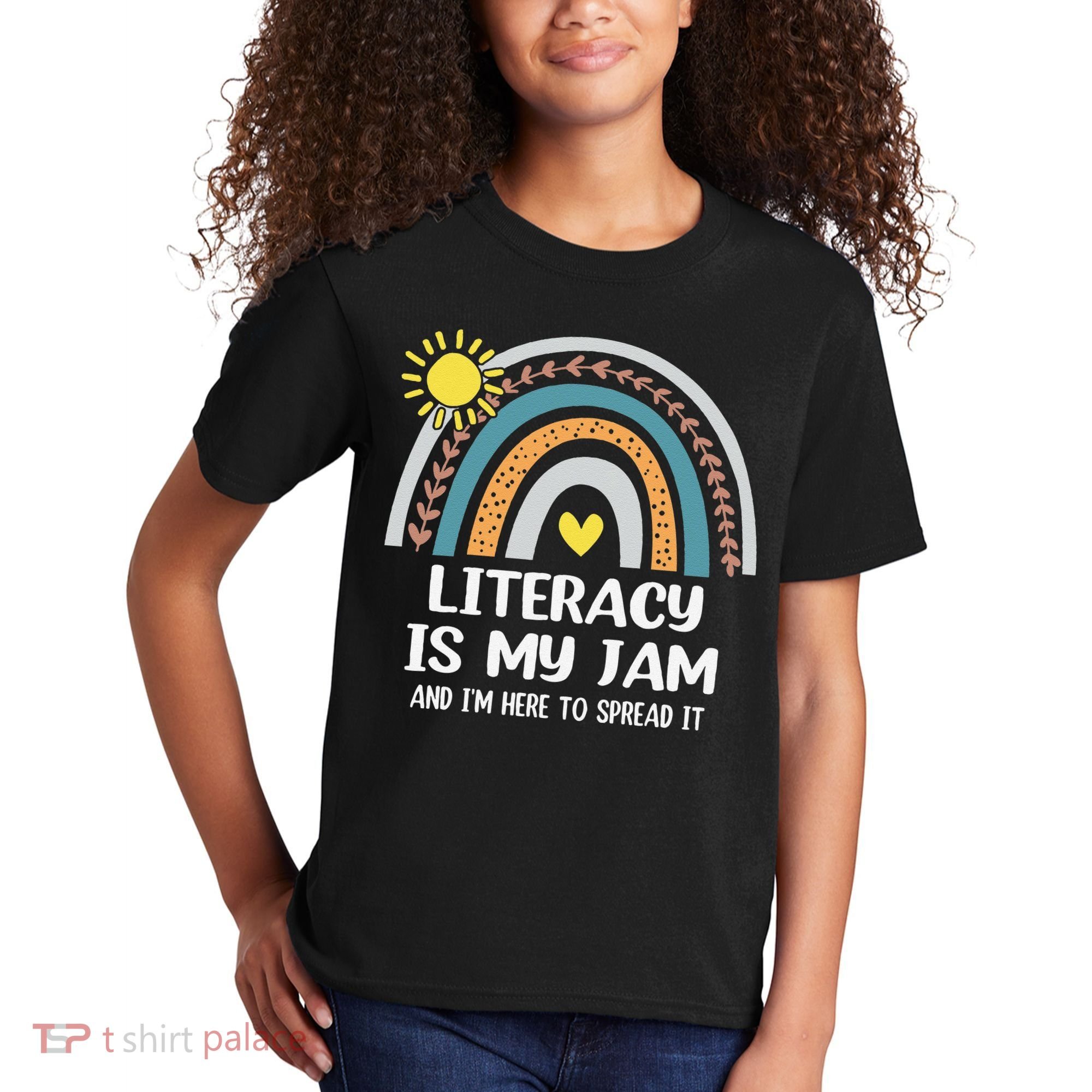 Literacy Is My Jam Literacy Teacher Reading Interventionist Kids T-Shirt