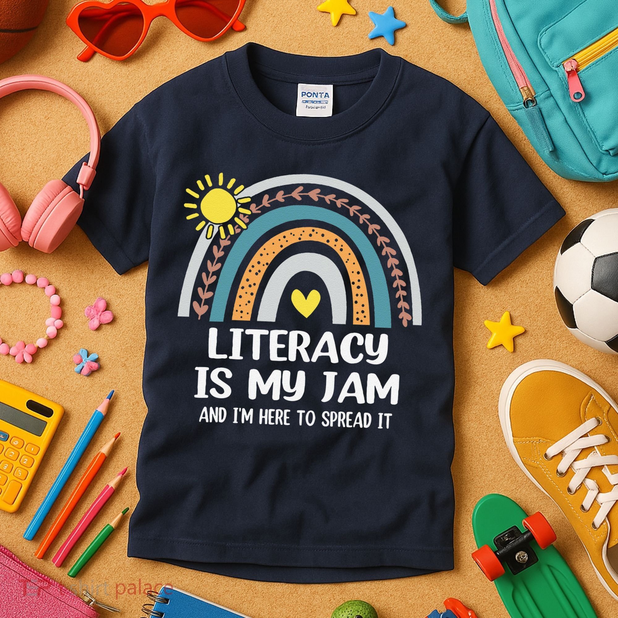 Literacy Is My Jam Literacy Teacher Reading Interventionist Kids T-Shirt