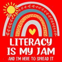 Literacy Is My Jam Literacy Teacher Reading Interventionist Santa Hat thumb 1