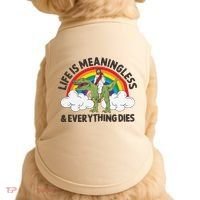 Life Is Meaningless And Everything Dies Jesus Riding Dinosaur Doggie Tank thumb 0