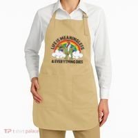 Life Is Meaningless And Everything Dies Jesus Riding Dinosaur Apron thumb 2