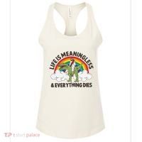 Life Is Meaningless And Everything Dies Jesus Riding Dinosaur Women's Tank Top thumb 0