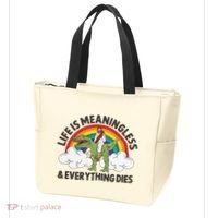 Life Is Meaningless And Everything Dies Jesus Riding Dinosaur Tote Bag thumb 3