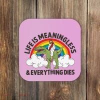 Life Is Meaningless And Everything Dies Jesus Riding Dinosaur Coaster thumb 0