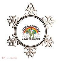 Life Is Meaningless And Everything Dies Jesus Riding Dinosaur Ornament thumb 0