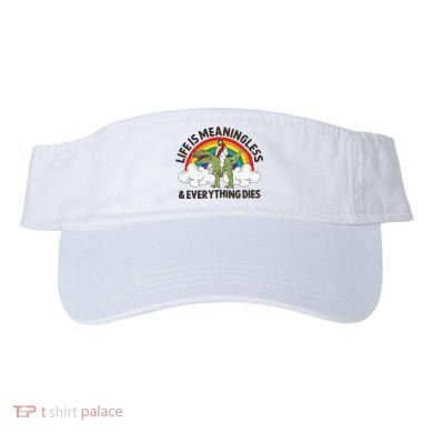 Life Is Meaningless And Everything Dies Jesus Riding Dinosaur Visor
