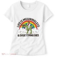 Life Is Meaningless And Everything Dies Jesus Riding Dinosaur Women's T-Shirt thumb 0