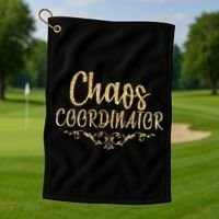 Limited Chaos Coordinator Gold Script Golf Towel thumb 1
