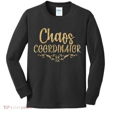 Limited Chaos Coordinator Gold Script Kids Long Sleeve Shirt