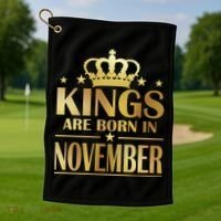 Limited Edition - Kings Are Born in November Golf Towel thumb 1