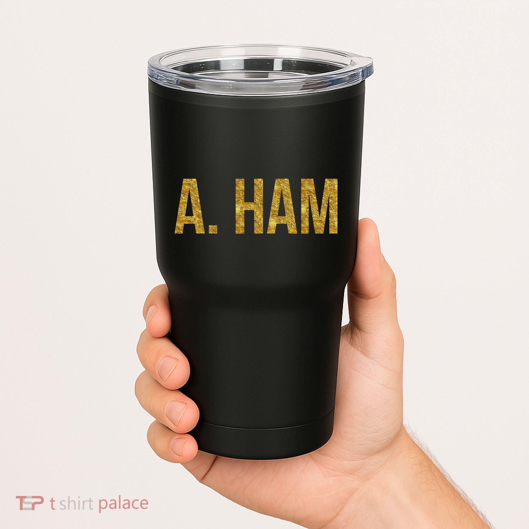 Limited Edition A. Ham Gold Foil Print Tumbler