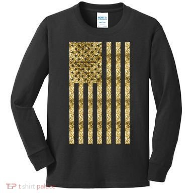 Limited Edition American USA Flag Kids Long Sleeve Shirt